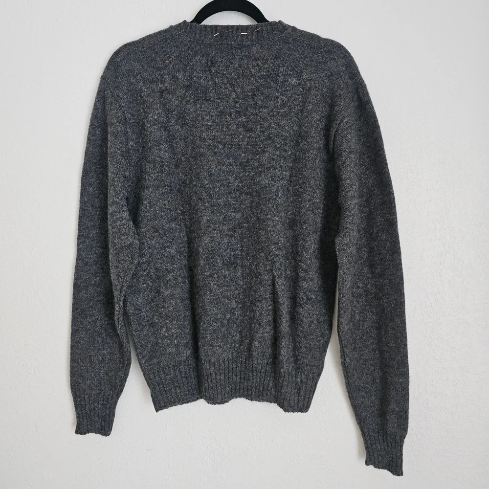 Amana Men's Grey Wool‎ Blend Duck Embroidered Fair Isle Vintage Sweater L USA